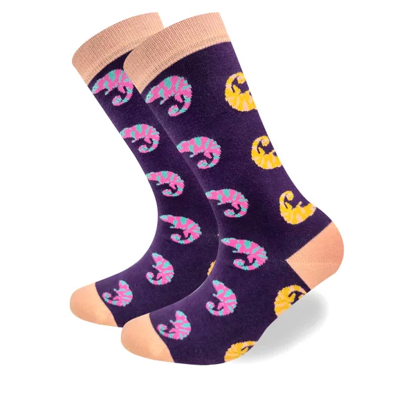 Love Sock Company Purple Chameleon Sock Unisex Men Women Socks 1 or 3 pairs