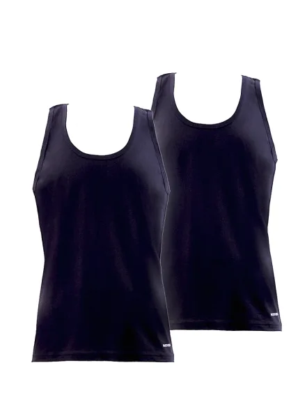 Herren Top lose fit | 2er Pack | in schwarz & weiß