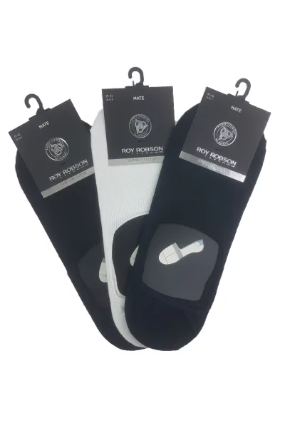 Roy Robson Men's Footies Socks Sneaker Socks With Silicone Pad 3 Pairs