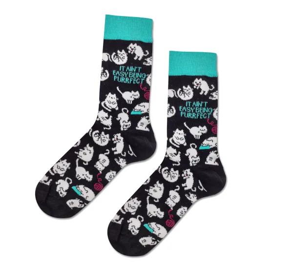 Love Sock Company It ain't easy being purrfect - cat sock
