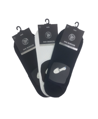 Roy Robson Damen Herren Footies Füßlinge Sneaker Socken mit Silikonpad 3 Paar-img