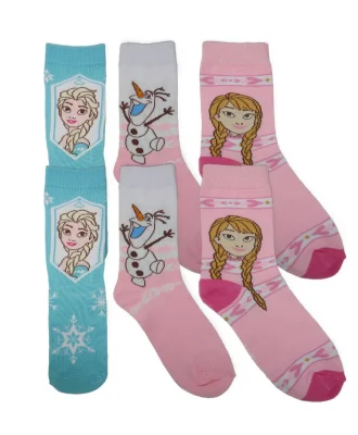 Kinder Giftbox 3er Pack Disney Frozen Motive  Mädchen Comic Lustige Socken-img