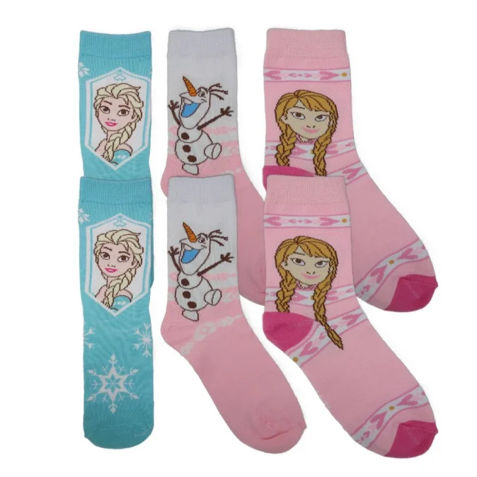 Kinder Giftbox 3er Pack Disney Frozen Motive  Mädchen Comic Lustige Socken-68