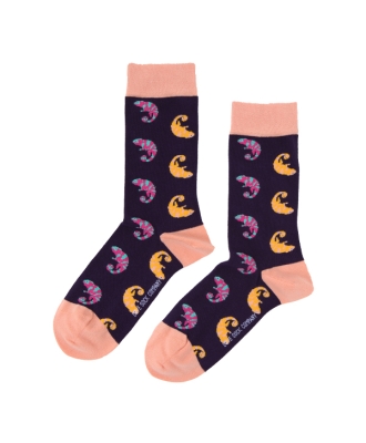 Purple Chameleon Sock Unisex Men Women Socks 1 or 3 pairs