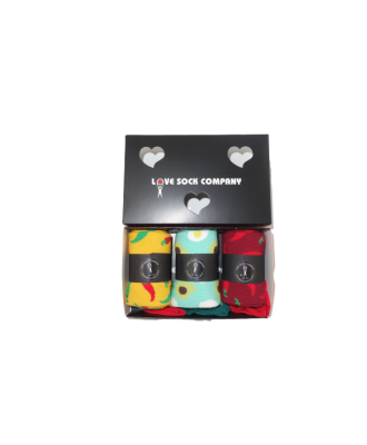 Love Sock Sets Avocado Yellow Red Hot Chili Pepper Gift Box