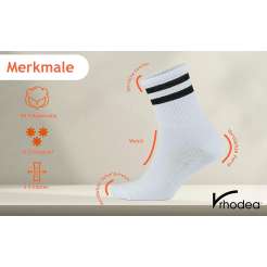 Rhodea Tennissocke weiß - für jede Sportart 3 Paar Herrensocken-img