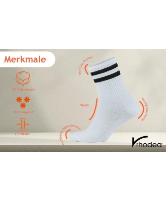 Rhodea Tennissocke weiß - für jede Sportart 3 Paar Herrensocken-img