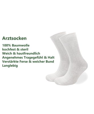 Arztsocke 100% Baumwolle kochfest 5 Paar-img