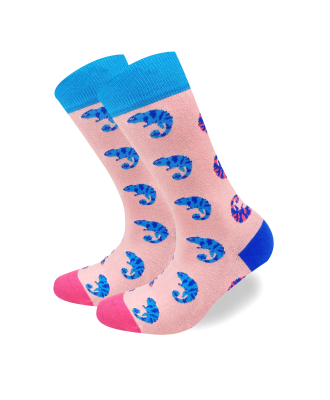 Pink Chameleon Sock Unisex Men Women Socks 1 or 3 pairs-img