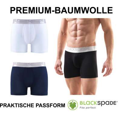 Herren Boxershort Unterhose Premium Baumwolle Cotton schwarz Navy weiß 9303
