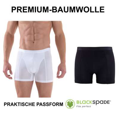 Herren Boxershort Unterhose Premium Baumwolle Cotton schwarz weiß B9502