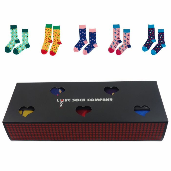 Love Socks Geschenkbox 5 Paar Bunte Socken für Männer und Frauen